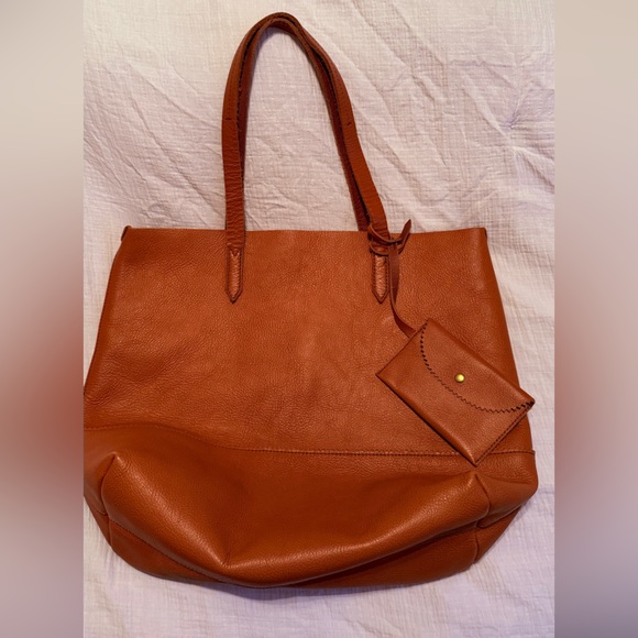 J Crew Leather Tote Bag - Picture 1 of 4